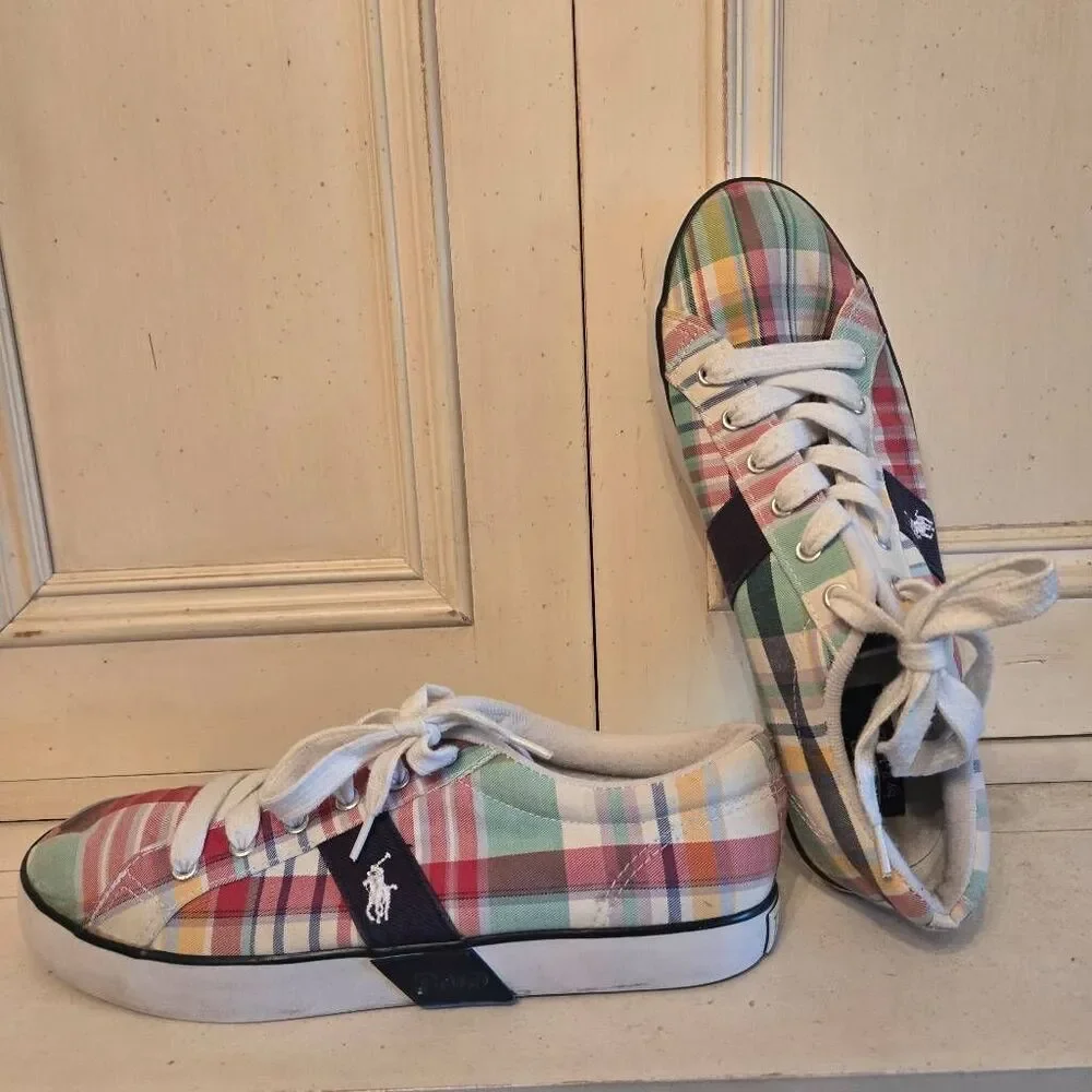 Ralph Lauren Polo Madras Plaid Sneaker Boys size 7